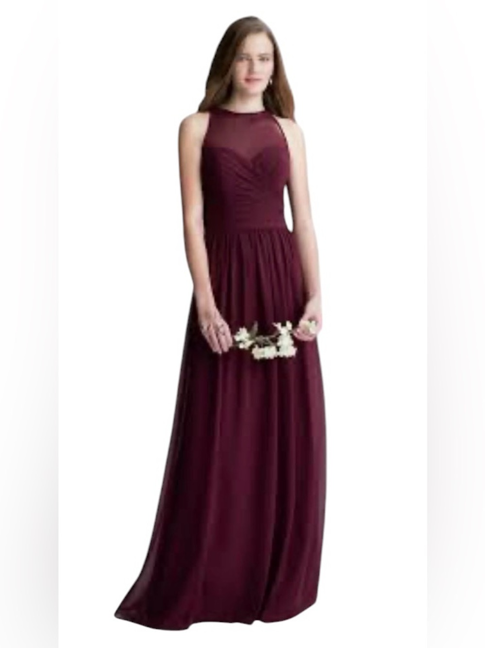 NWT Bill Levkoff Bridesmaid 1406 Dress Maxi sz 12 Wine